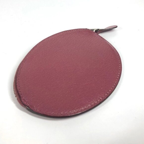 HERMES Evelyne H logo Wallet Coin Compartment coin purse Leather purple - Picture 8 of 13